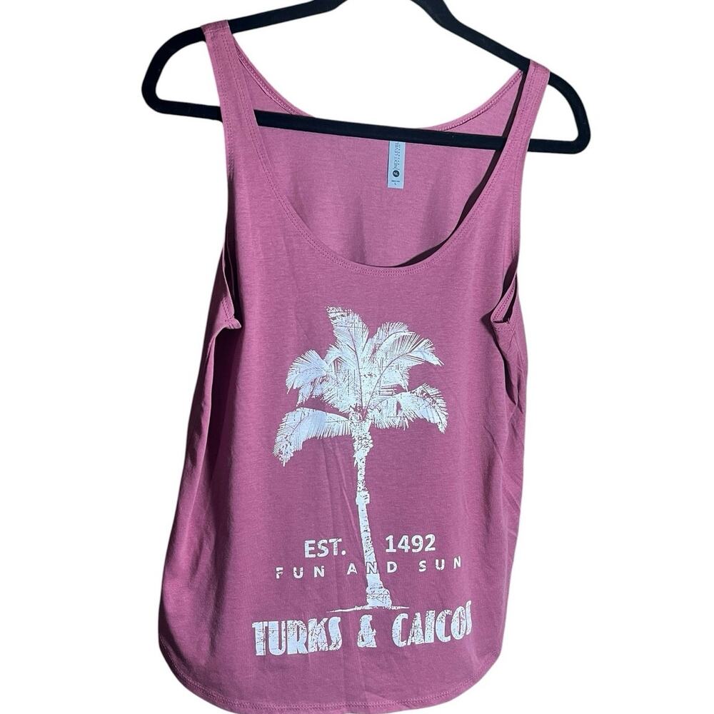 Turks and Caicos Women’s Next Level Apparel Pink Tank Size Large